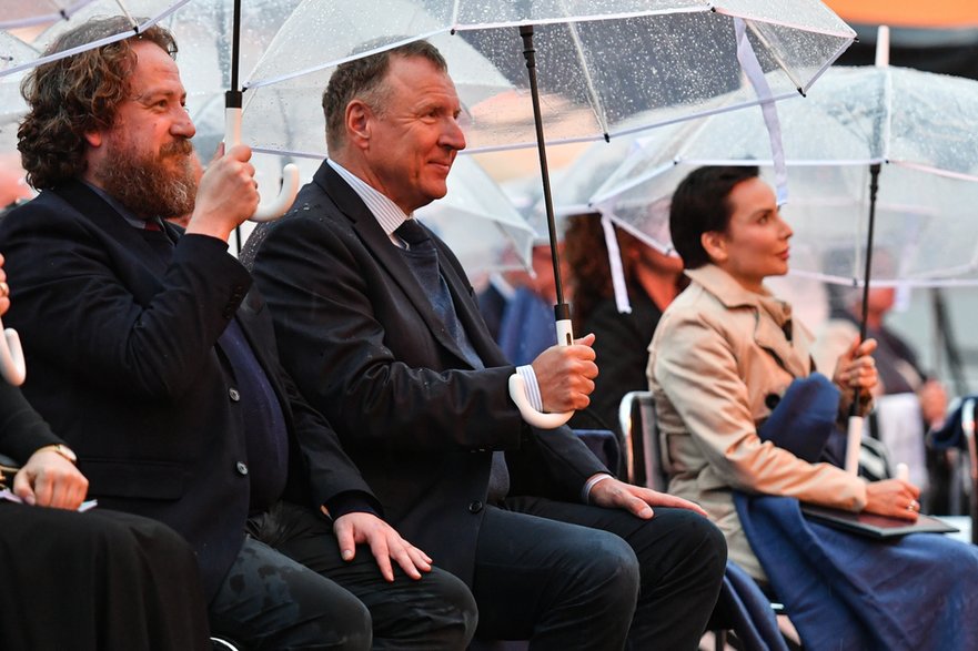 Od lewej Mateusz Matyszkowicz i Jacek Kurski. 13.06.2022 r.