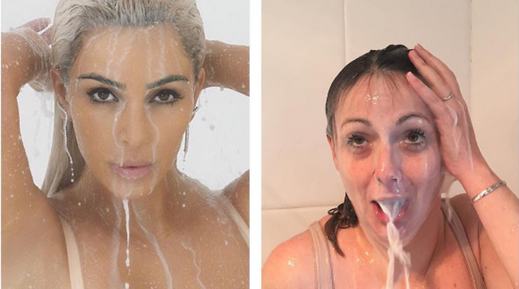 A humorista éppen Kim Kardashian egyik képét parodizálta ki/Fotó:Instagram