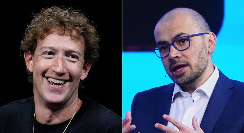 Meta CEO Mark Zuckerberg said he respected DeepMind CEO Demis Hassabis for using his social media company to leverage a better deal with Google.David Zalubowski/AP, Pau Barrena/AFP via Getty Images