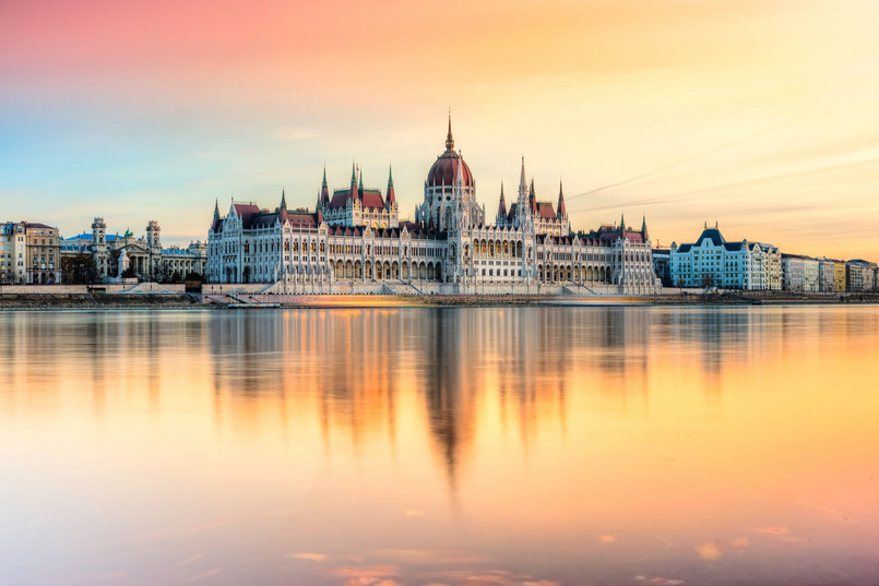 View,Of,Budapest,Parliament,At,Sunset,,Hungary
