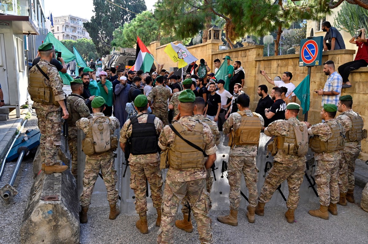 Bejrut. Marsz poparcia dla Palestyńczyków