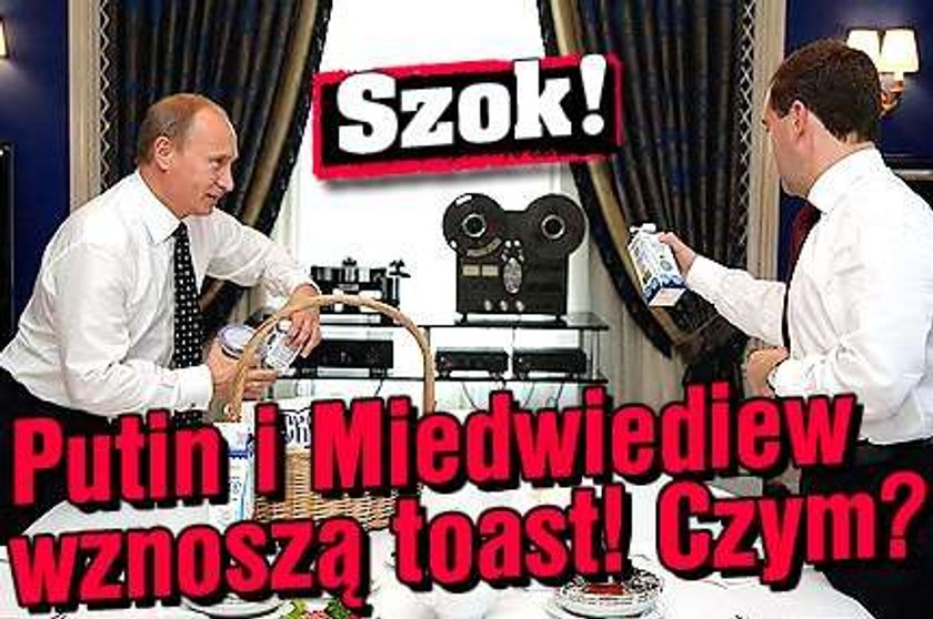 Szok! Putin i Miedwiediew wznoszą toast! Czym?