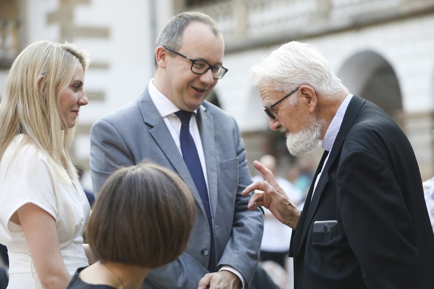 Z żoną Magdą po raz uroczystości z okazji 85. urodzin ks. Adama Bonieckiego