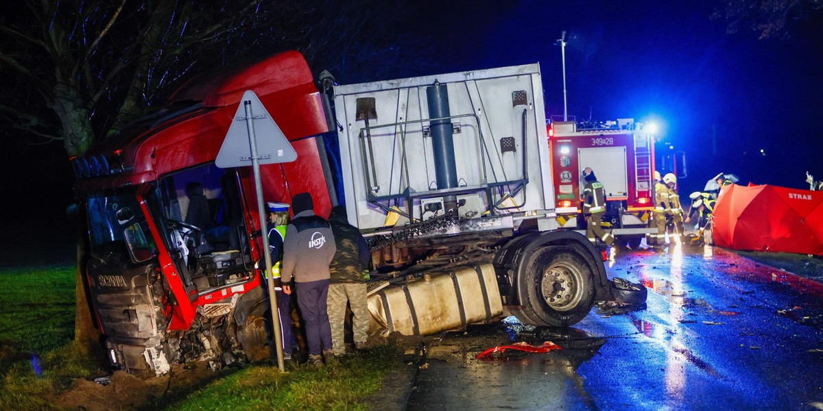 Dwie osoby zginęły w wypadku na drodze wojewódzkiej nr 442. 