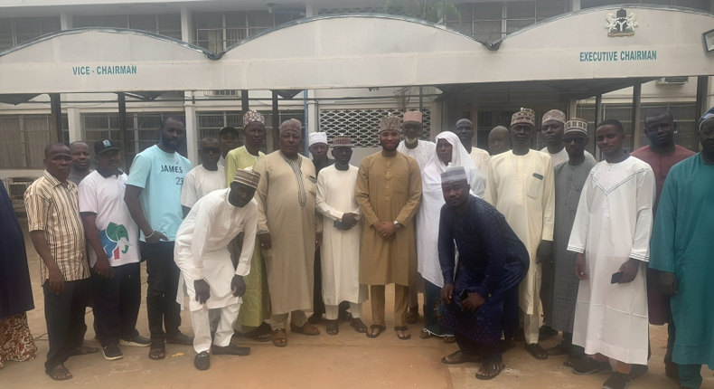 Matthias Aliu and his constituents in a group photo in Abuja on Tuesday, April 9. [Matthias Aliu/ Facebook]