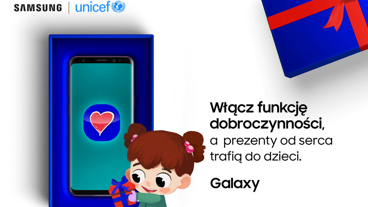 Czy z okazji Świąt telefon może nieść pomoc potrzebującym dzieciom? Tak! Samsung uruchamia #FunkcjęDobroczynności – wyjątkowe narzędzie umożliwiające przekazanie pomocy najmłodszym w Polsce i na świecie. Firma Samsung przeznaczy część zysku ze sprzedaży smartfonów Galaxy na rzecz UNICEF oraz na rzecz dzieci z instytucjonalnych placówek opiekuńczo – wychowawczych (Domów Dziecka) w Polsce.