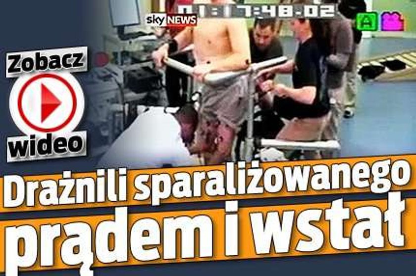 Drażnili sparaliżowanego prądem i wstał. WIDEO