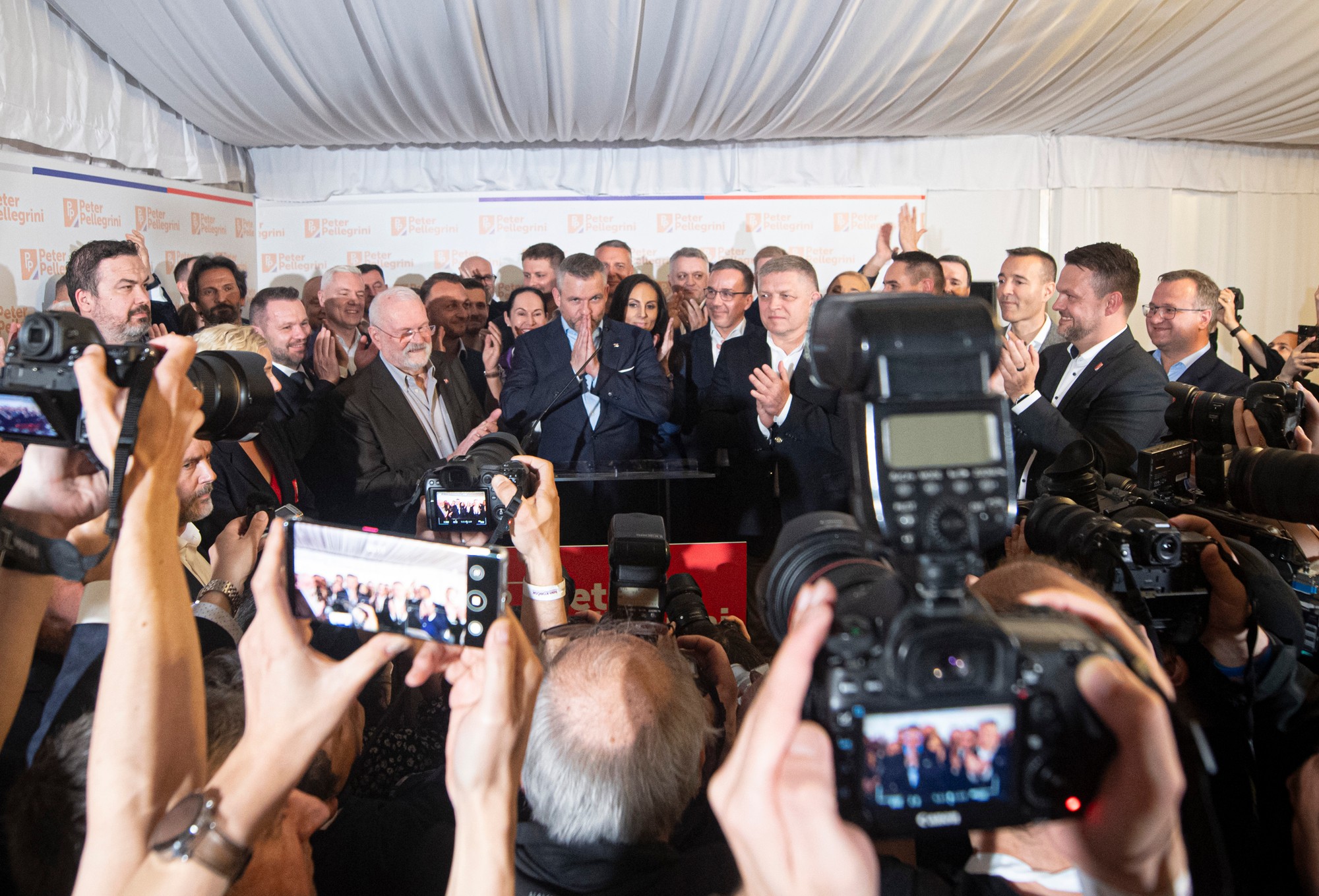 Druhé kolo prezidentských volieb: Peter Pellegrini reaguje na víťazstvo.