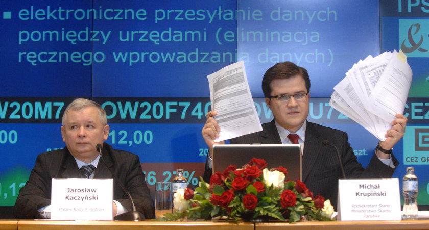Jarosław Kaczyński i Michał Krupiński