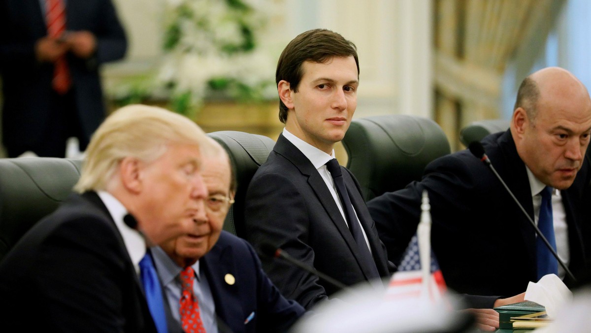 FILE PHOTO - Kushner sits alongside Trump and Ross as they prepare to meet with Saudi Arabia's King 