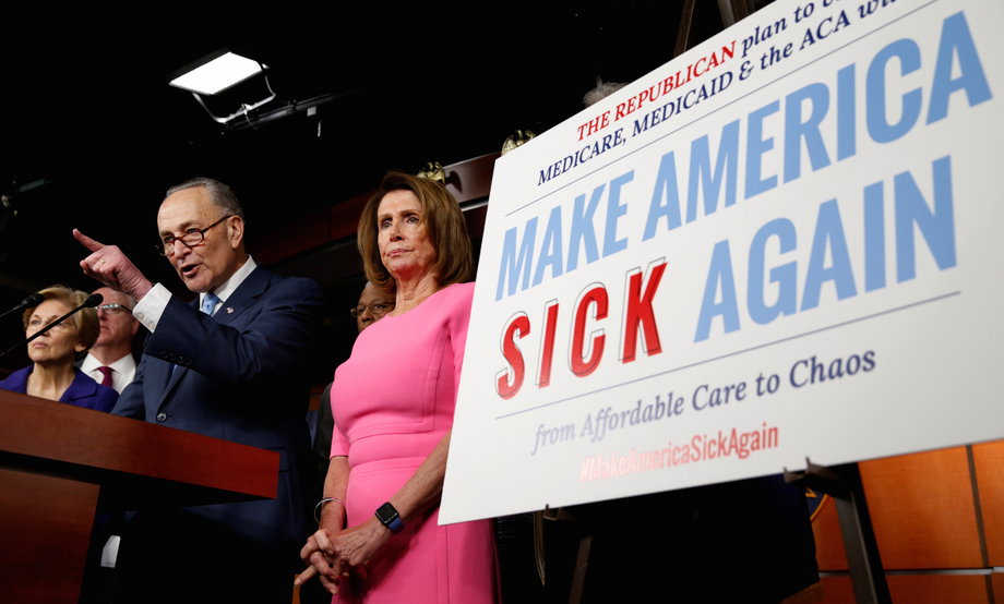 Democratic leaders roll out their slogan to fight the repeal of Obamacare