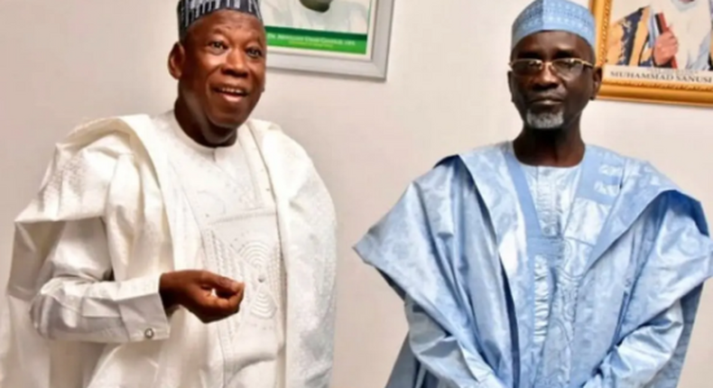 Gov Abdullahi Ganduje of Kano State and former governor of the state, Ibrahim Shekarau. (Daily TRUST)