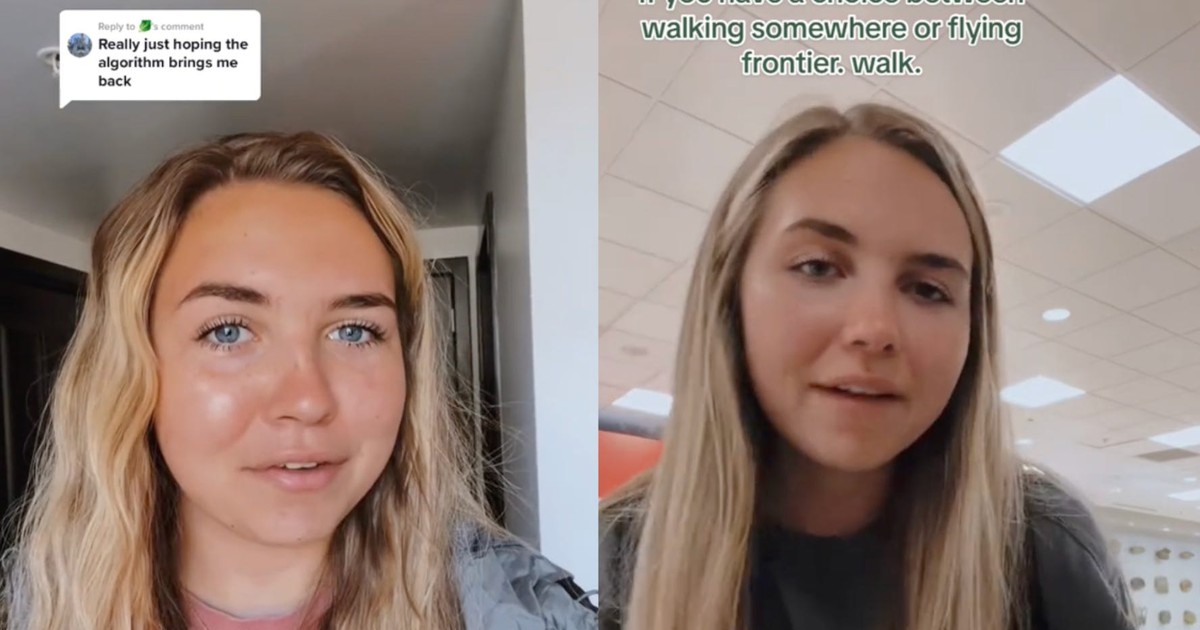 A woman said she wasn't allowed to board a Frontier Airlines flight