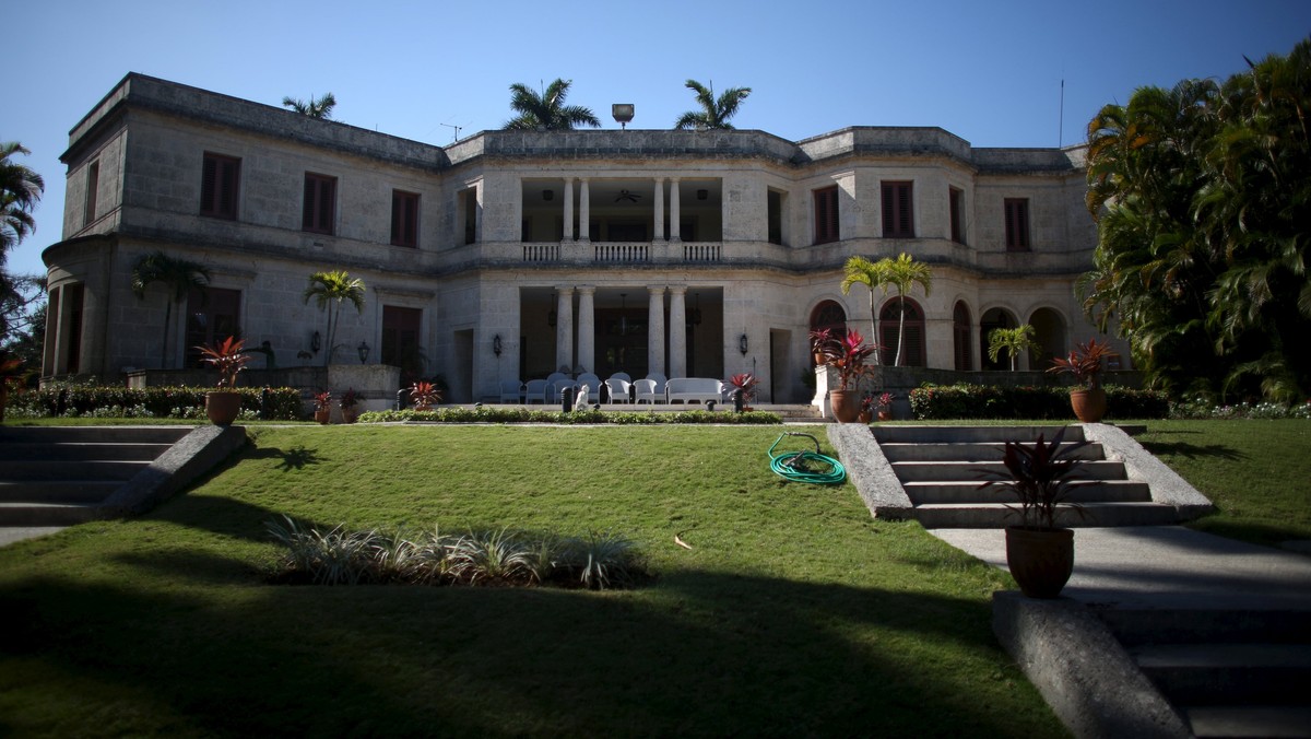 A view from the garden shows the U.S. ambassadorial residence, where U.S. President Obama and his family are scheduled to stay during their visit to Cuba, in Havana