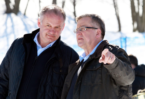 Prezydent RP Bronisław Komorowski i prezydent Słowacji Andrej Kiska, PAP/Grzegorz Momot
