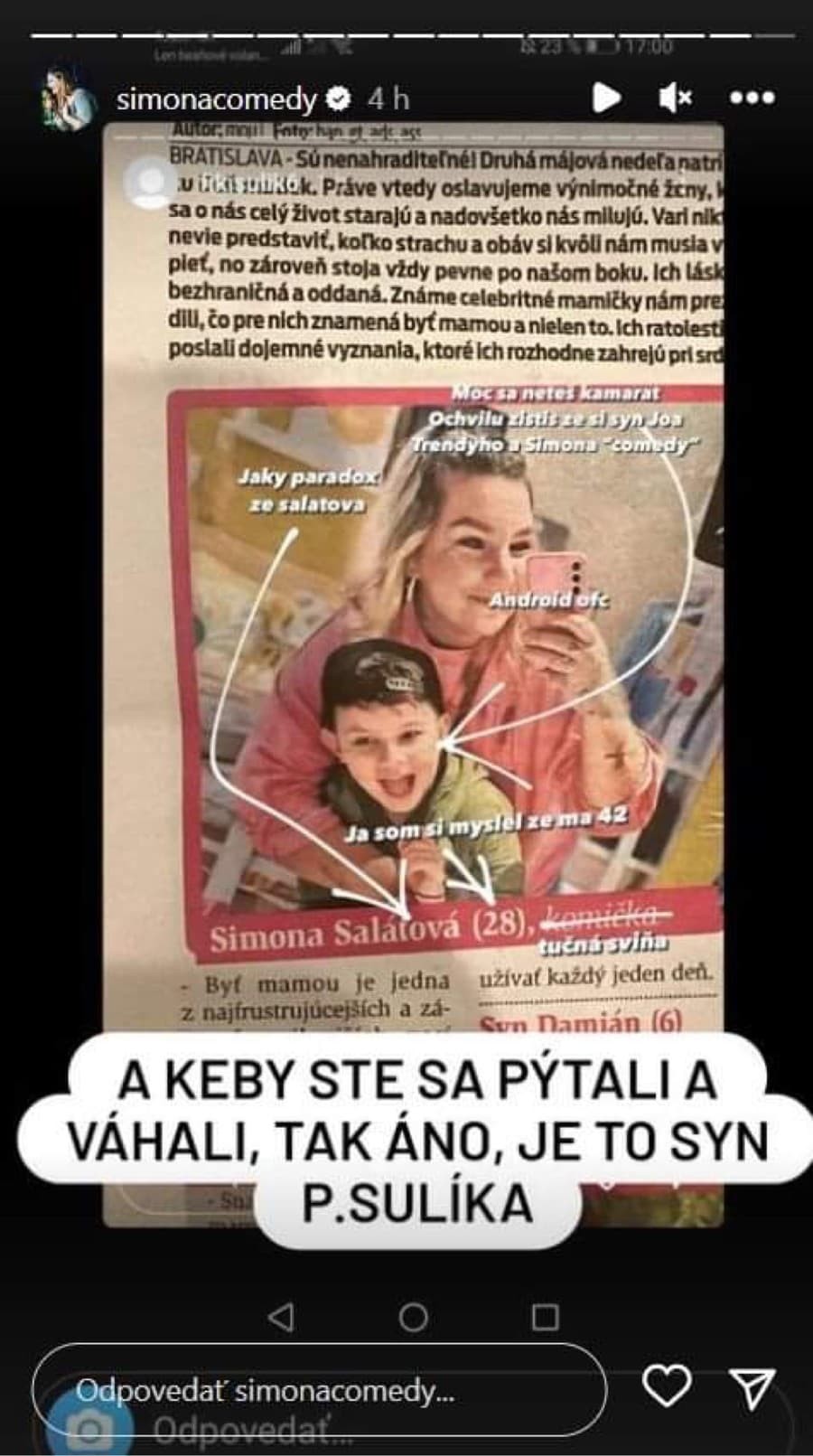 Filip sa pustil aj do komičky Simony Salátovej.