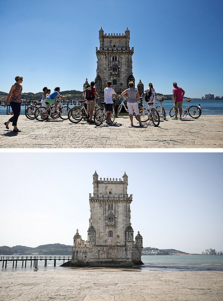 Lizbona przed i w czasie epidemii. Torre de Belem