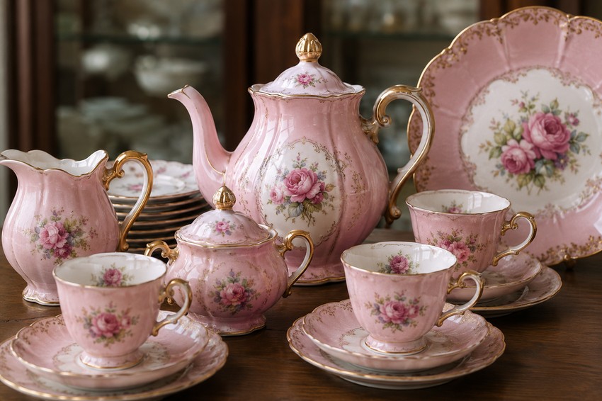 Porculanski set - ilustracija