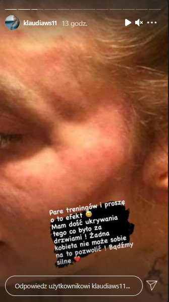 Klaudia Stec z "Warsaw Shore" dodała w relacji na Instagramie wpisy związane z pobiciem jej, którego miał dopuścić się jej były partner