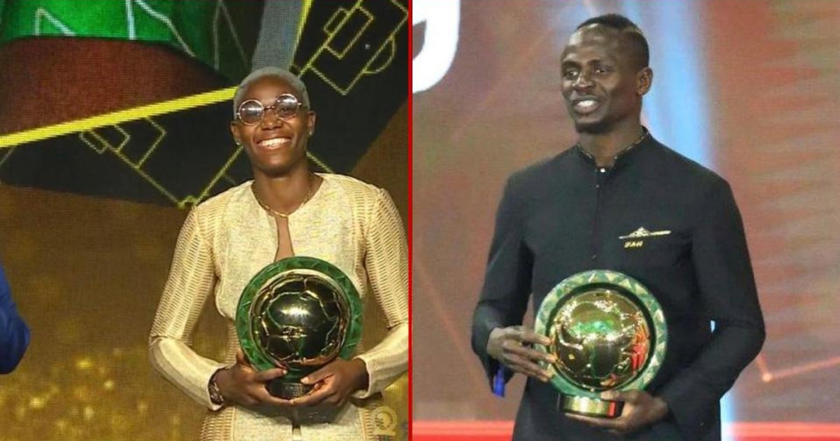 Oshoala wins recordbreaking fifth CAF award as Mane edges out Salah