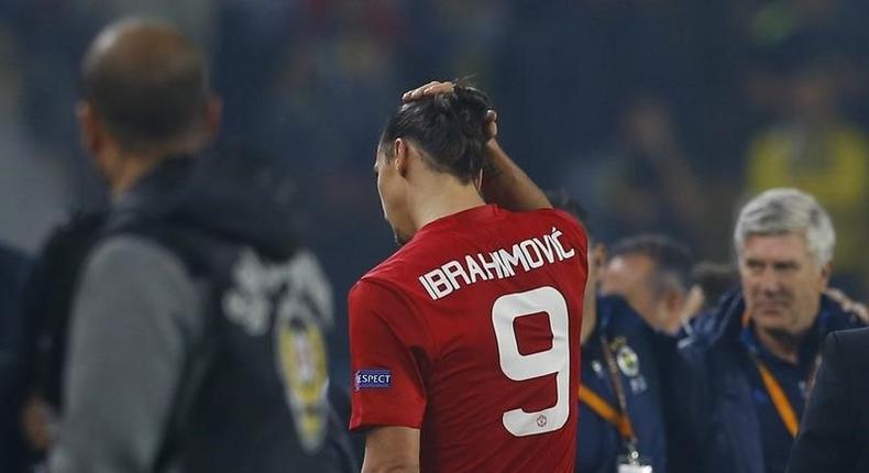 Football Soccer - Fenerbahce SK v Manchester United - UEFA Europa League Group Stage - Group A - SK Sukru Saracoglu Stadium, Istanbul, Turkey - 3/11/16 Manchester United's Zlatan Ibrahimovic looks dejected after the game  Reuters / Murad Sezer Livepic EDITORIAL USE ONLY. - RTX2RSQY