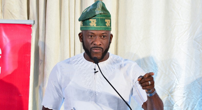 Babajide Obanikoro of the All Progressives Congress (APC) at a debate for candidates contesting for the Eti-Osa constituency seat in the House of Representatives