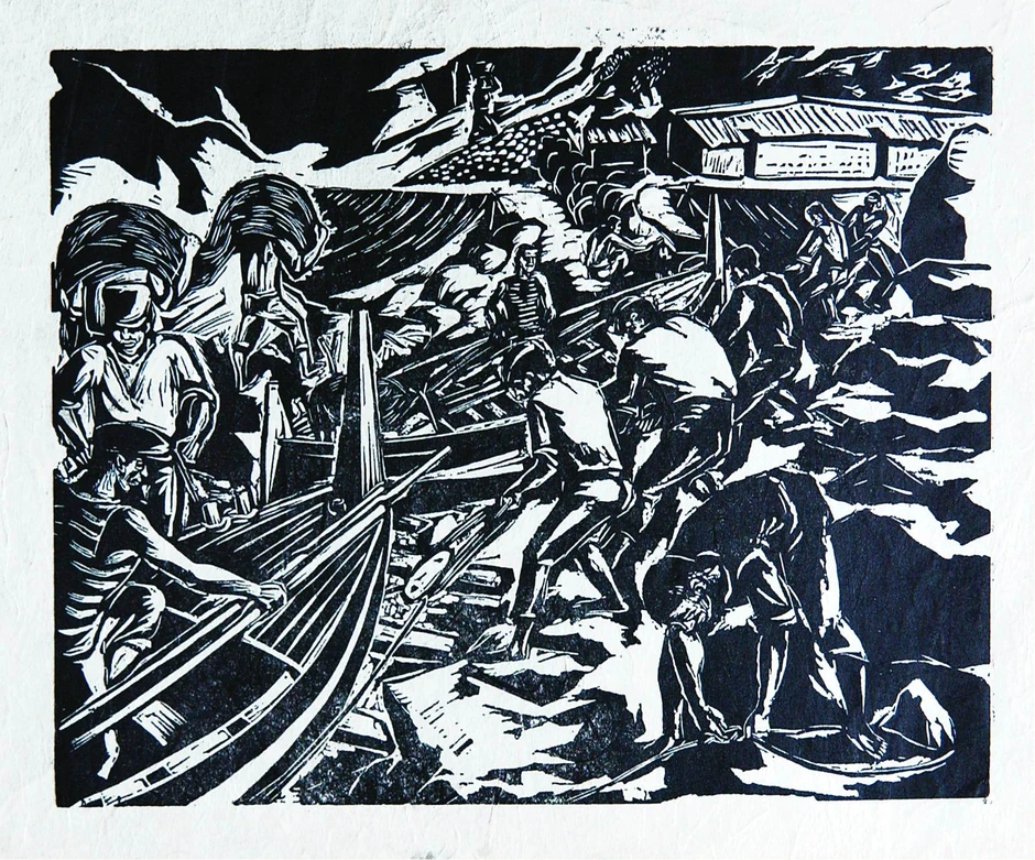 Mirko Kujačić, iz mape Ribari,1934, kolekcija MSUB