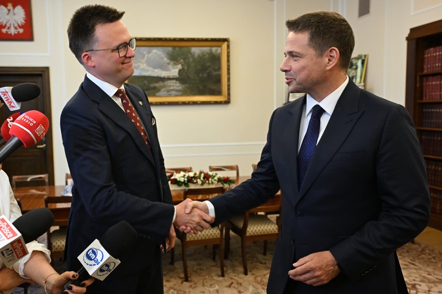 Szymon Hołownia i Rafał Trzaskowski