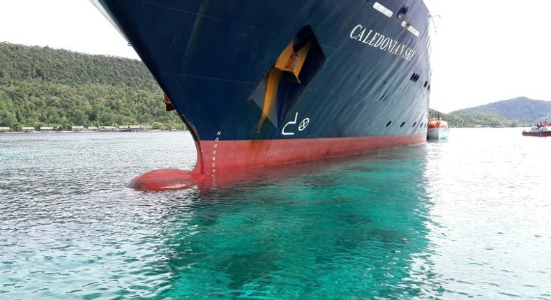 The foreign ministry in Jakarta said the damage caused by Caledonian Sky could amount to a criminal act