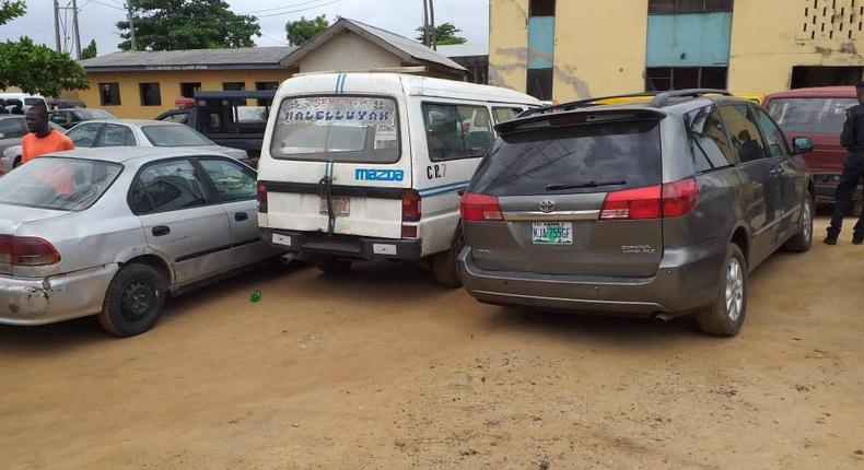 Some of the vehicles that were impounded during COVID-19 enforced lockdown (SilverbirdTV)