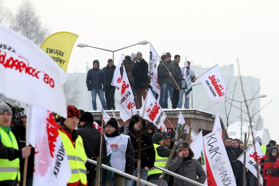 JASTRZĘBIE ZDRÓJ PROTEST POD JSW (Protestujący)