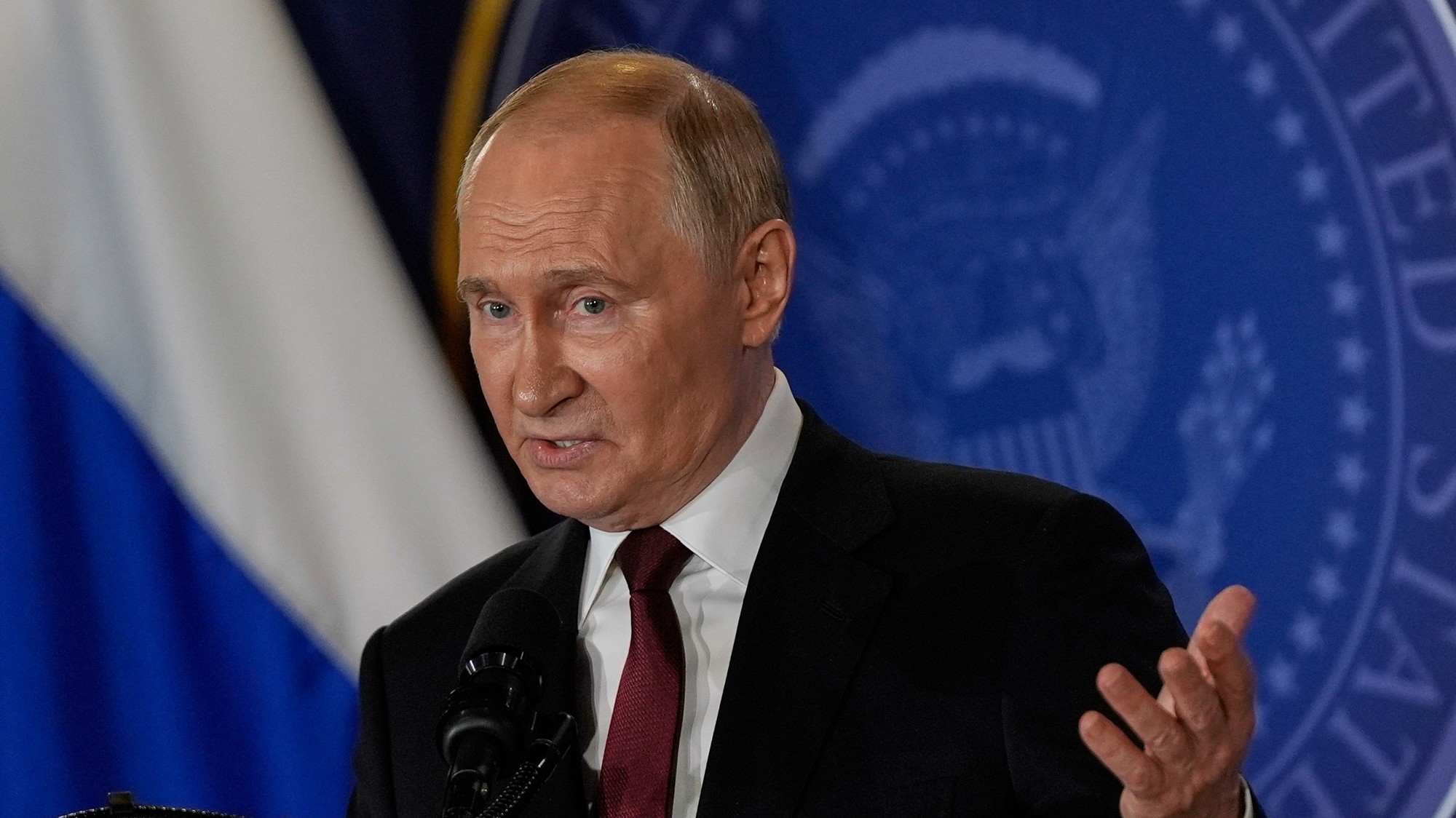 Putin na tlačovej konferencii s Trumpom.