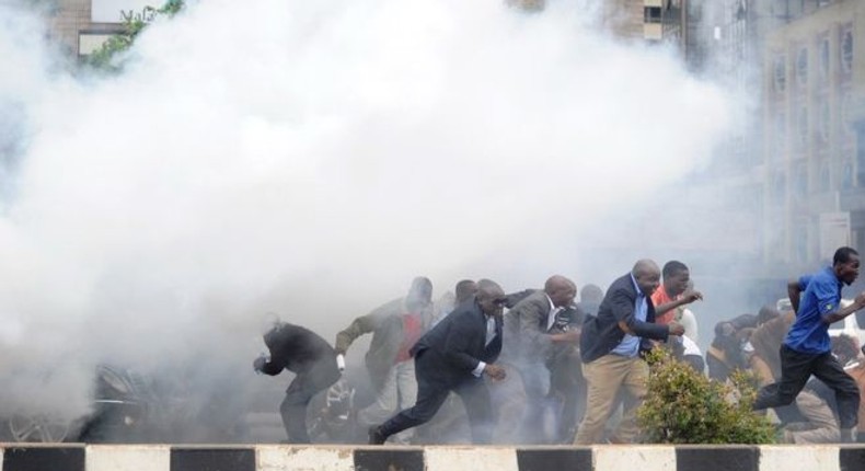 Police use teargas to disperse protestors