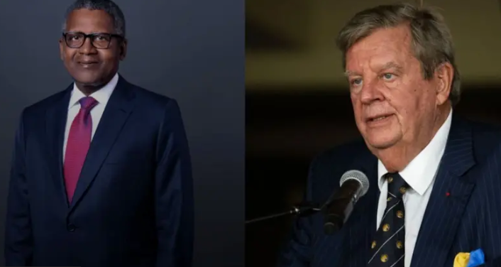 Aliko Dangote and Johann Rupert [Source: Getty Images]