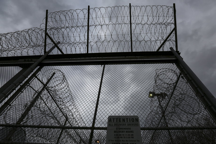 The front gate at the Taconic Correctional Facility in Bedford Hills, New York, on April 8.
