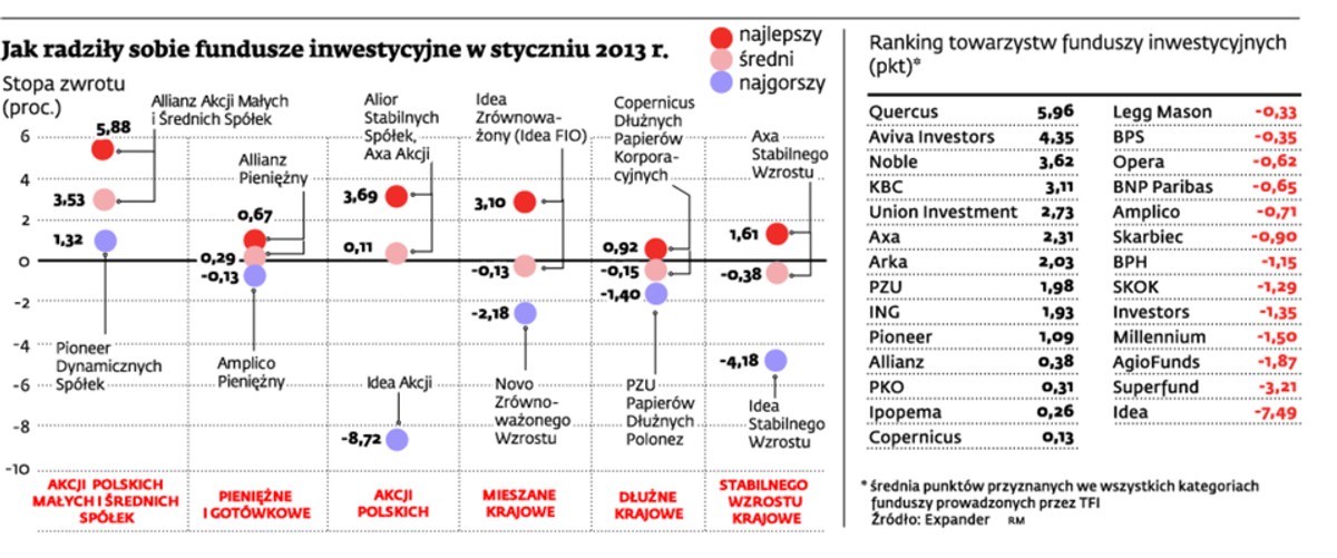 Jak radziły sobie fundusze inwestycyjne w styczniu 2013 r.