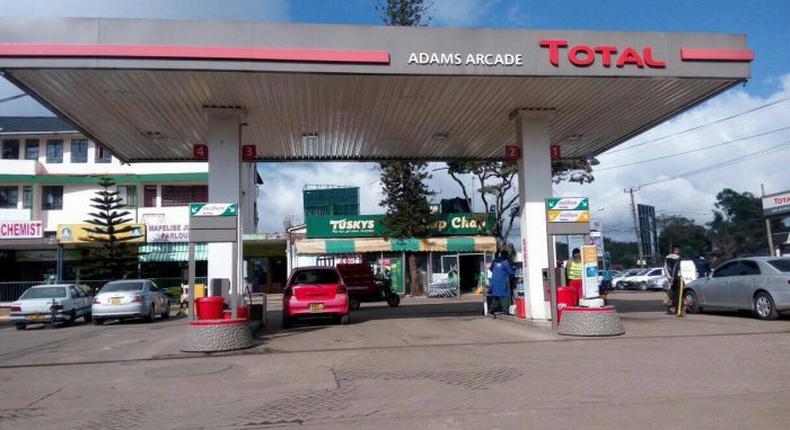 Kenya for the first time in 2 years may experience its largest drop in fuel prices. (One of Total Kenya fuel stations in Nairobi. (HapaKenya)/)