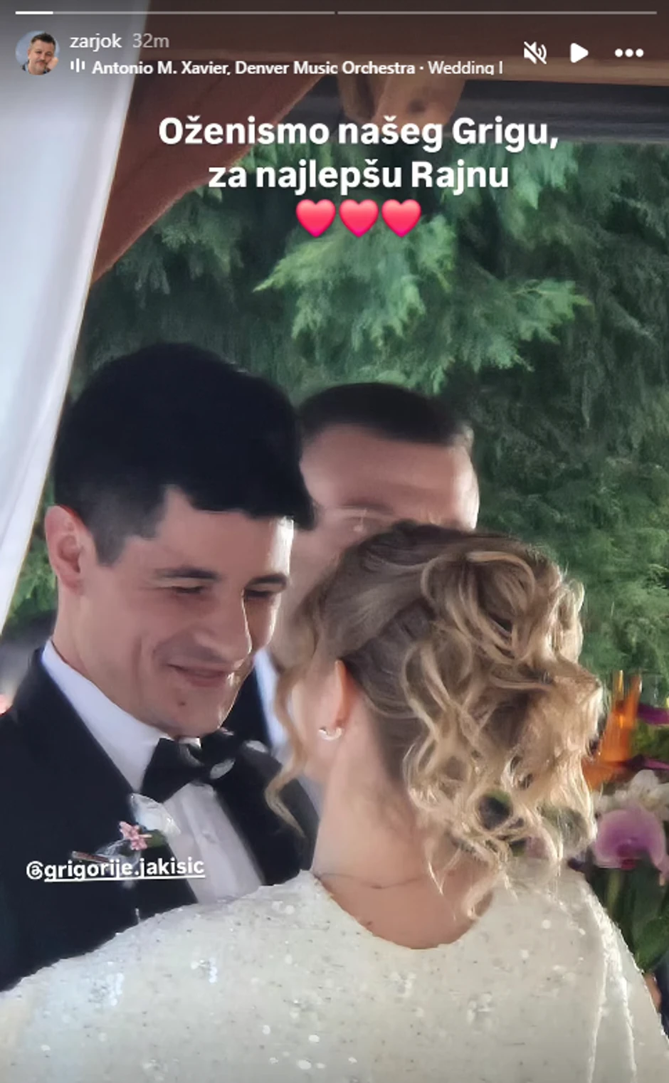 Glumac Grigorije Jakišić se oženio