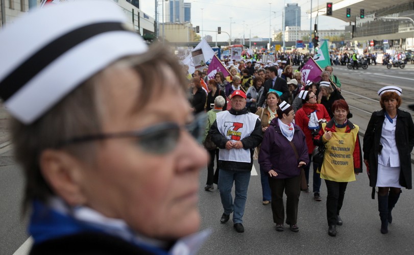 Protest pielęgniarek w Warszawie