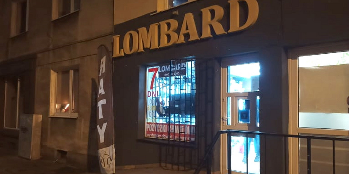 Lombard we Wrzeszczu, z którego skradziono biżuterię. 