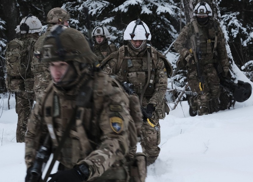 Britanska vojska na vežbama kod Tape u Estoniji, 10. februara 2024.