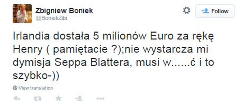 Zbigniew Boniek ostro o Blatterze: "Musi wypier...ć!