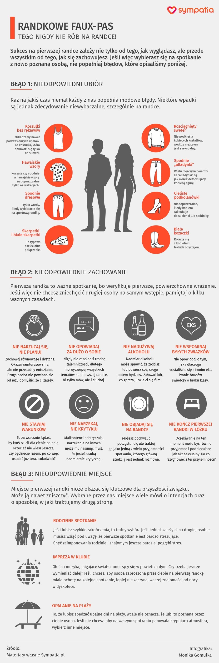 Randkowe faux-pas - tego nigdy nie rób na randce! [INFOGRAFIKA]