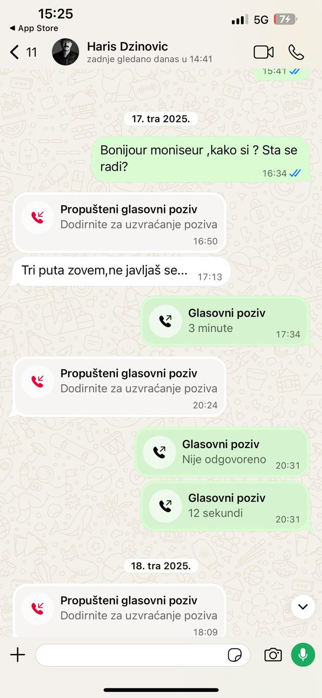 Prepiska Nataše Alimpić i Harisa Džinovića FOTO: Pravo lice estrade