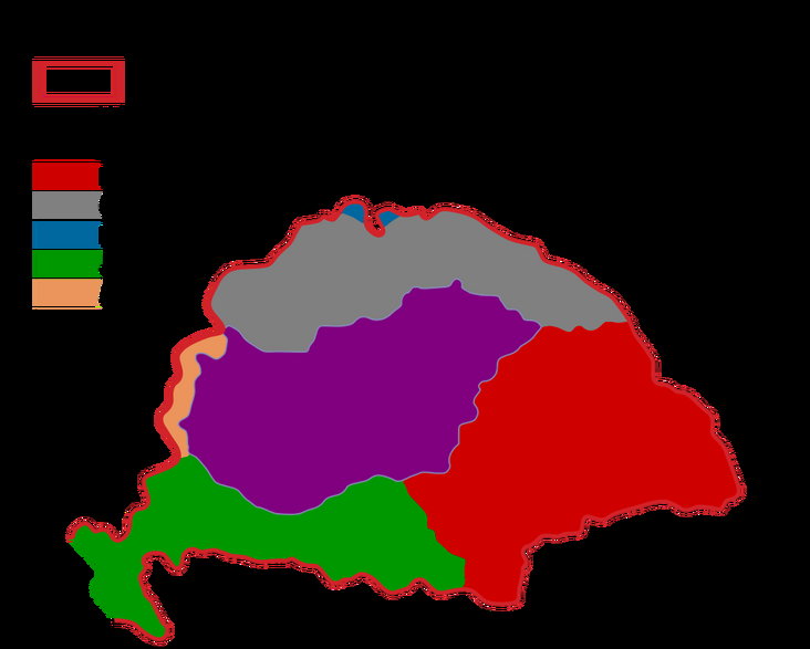 Podział Wielkich Węgier po Traktacie w Trianon.
