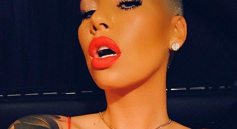 Amber Rose is sexy and hot in red dress