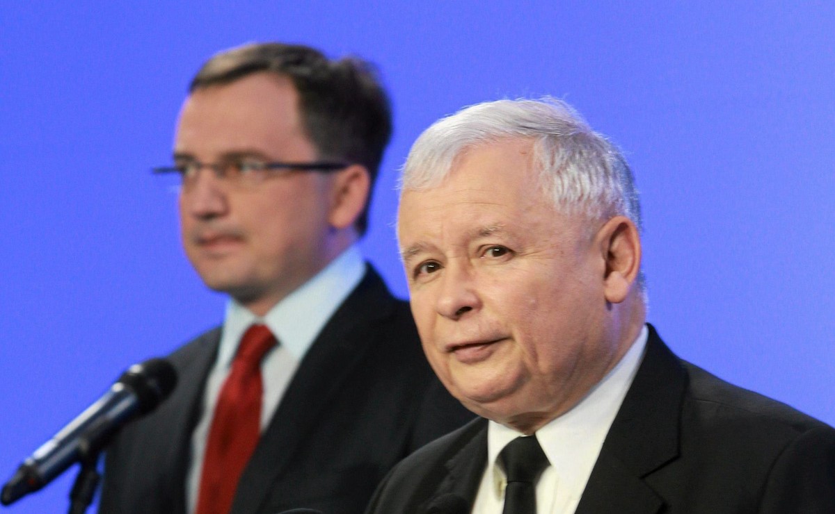 Minister sprawiedliwości Zbigniew Ziobro i prezes PiS Jarosław Kaczyński