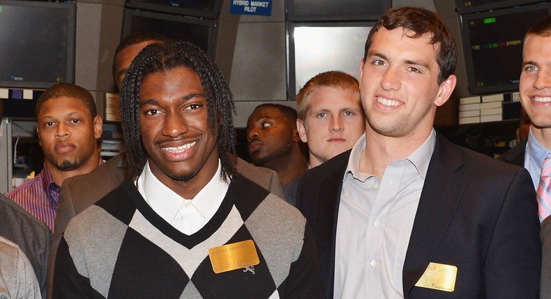 Robert Griffin III and Andrew Luck at NFL Draft