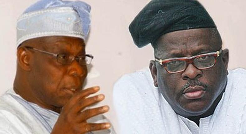 Former President Olusegun Obasanjo and Senator Buruji Kashamu