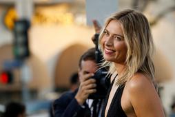 Tennis player Sharapova poses at the premiere for Battle of the Sexes in Los Angeles